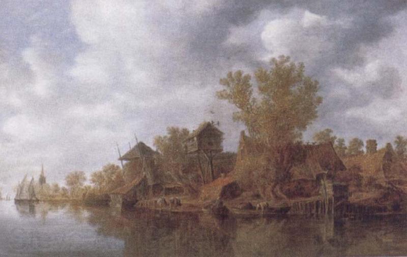 Jan van  Goyen River Landscape Germany oil painting art